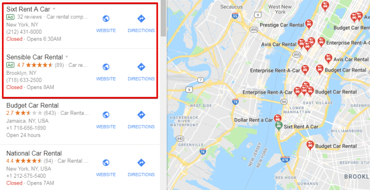 Anuncio de Google Maps